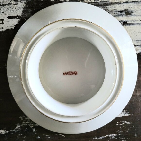 Antique F. Dommartin France Bird Pedestal Plate / Cake Plate / Cake Stand - Picture 6 of 7